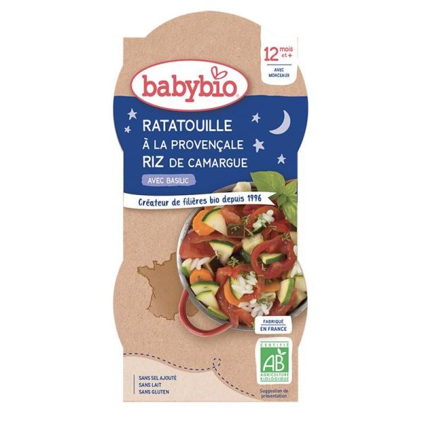Menus Du Soir Ratatouille à la Provençale Riz de Camargue Basilic - Bols 2x200g