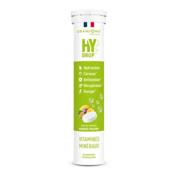 HYDROP - Hydratation Électrolytes Mangue Passion - 20 comprimés effervescents