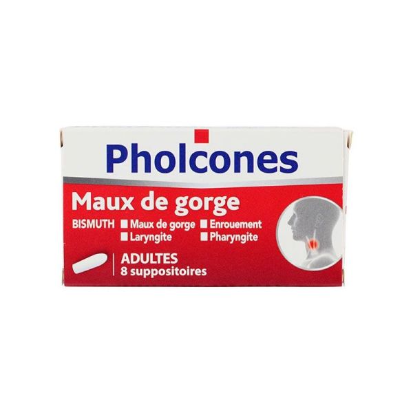 PHOLCONES BISMUTH ADULTES - 8 suppositoires