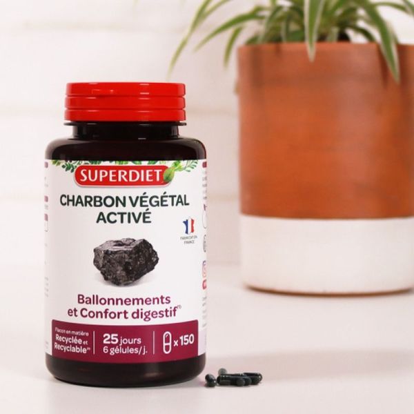 Charbon végétal activé - 150 gélules