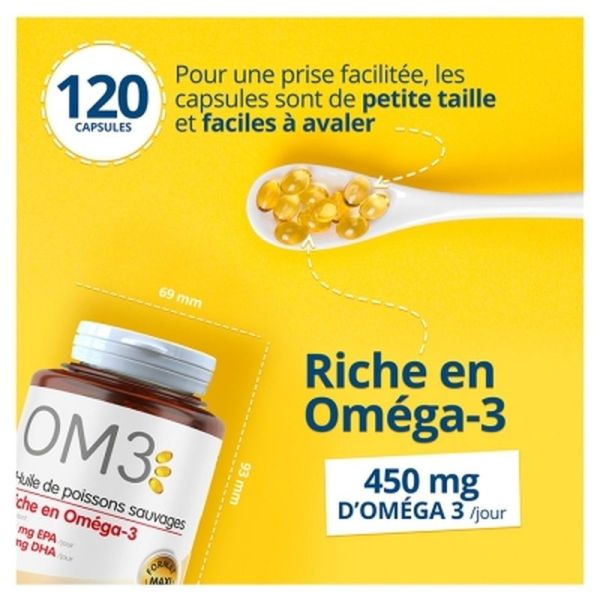 Huile de Poisson Om3 - 120 Capsules
