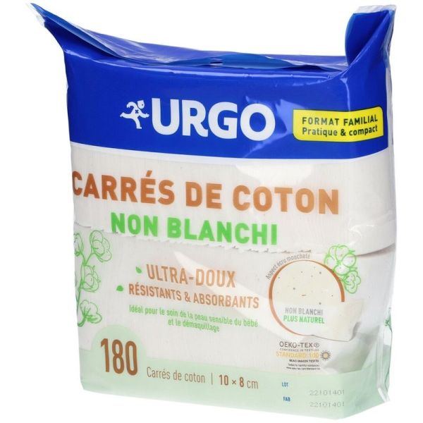Carrés de coton non blanchi - 180 unités