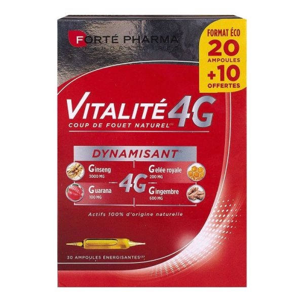 Forté Pharma Vitalité 4G Dynamisant - 30 Ampoules