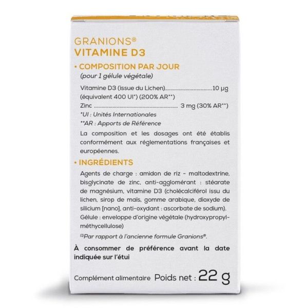 Vitamine D3 végétale - 60 gélules