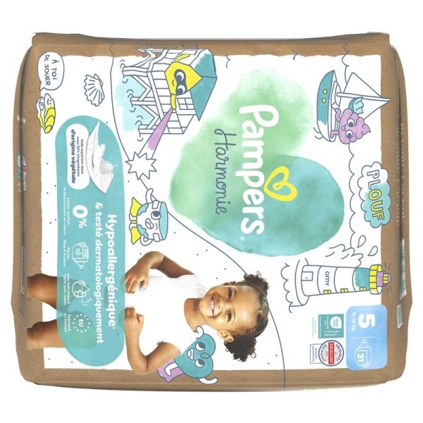 Couches Bébé Hypoallergénique Harmonie - Taille 5, 11-16 kg