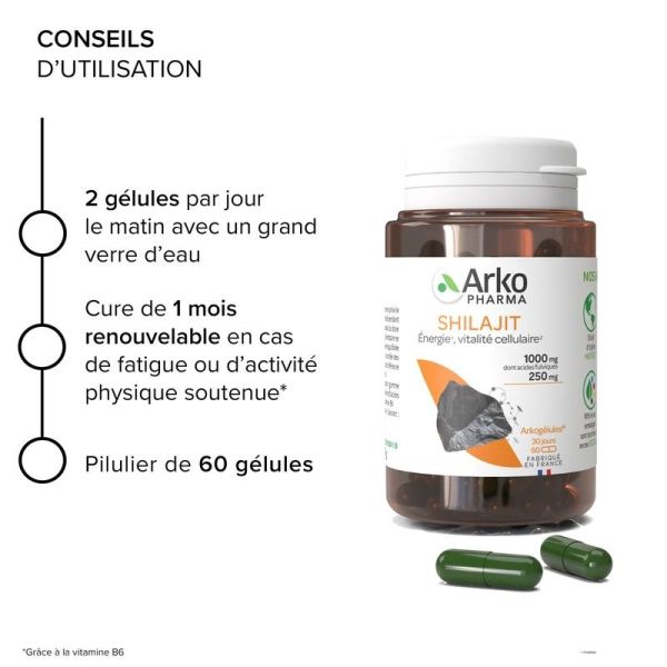 -Arkogélules Shilajit - 60 gélules