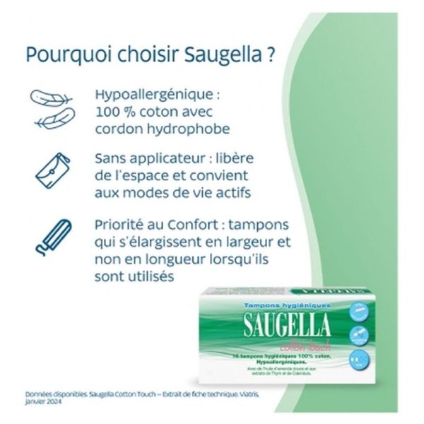 Cotton Touch Tampons Mini - 16 unités