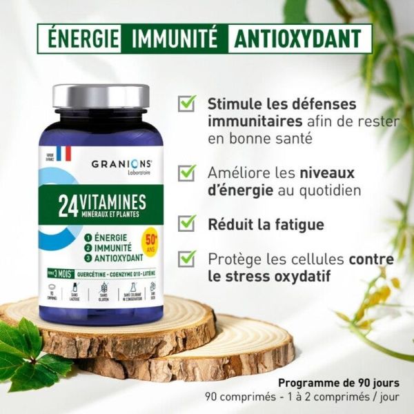 24 Vitamines Minéraux et Plantes - 90 comprimés