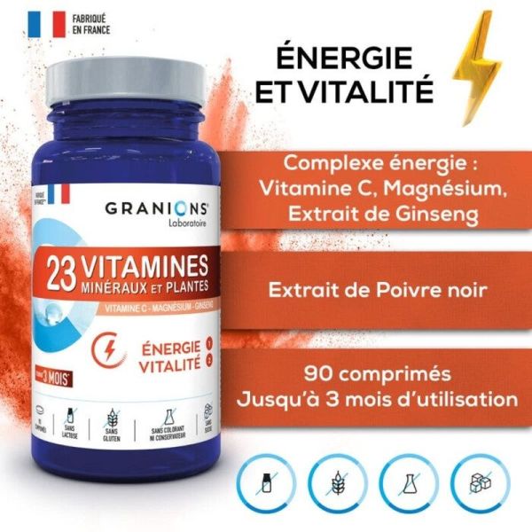23 Vitamines Minéraux et Plantes - 90 comprimés