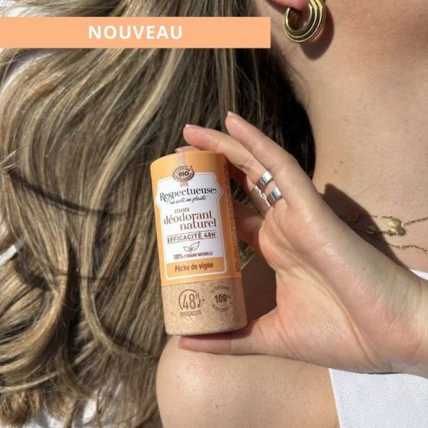 Respectueuse Mon Déodorant Naturel Pêche de Vigne Bio - 50 g