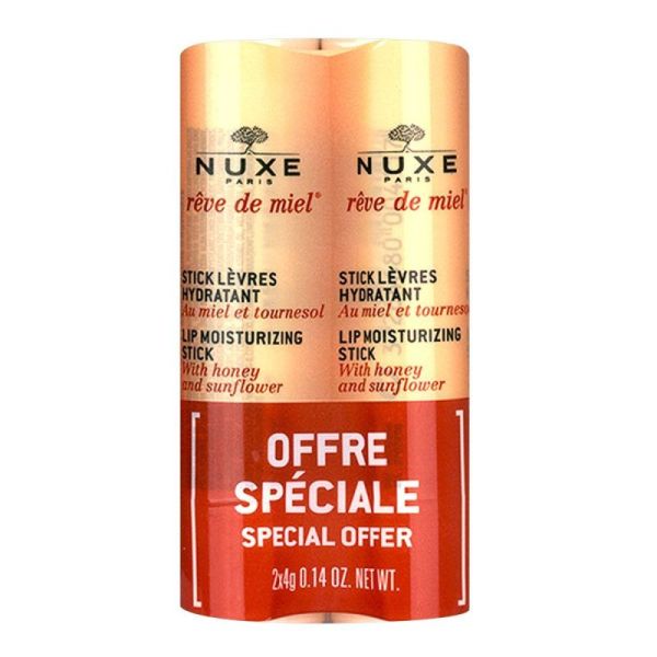 Nuxe Rêve de Miel Stick Lèvres Hydratant - Lot de 2 x 4 g