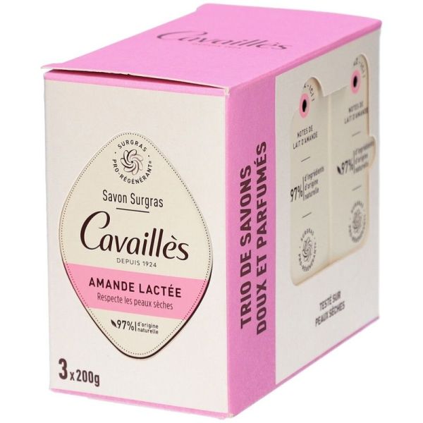 Savon surgras amande lactée - 3 pains de 200 g