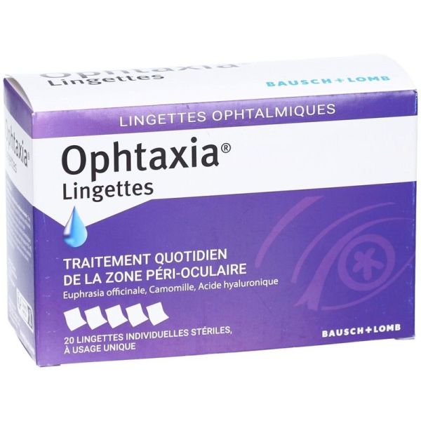 Ophtaxia Lingettes Soin Paupières Cils - 20 unités
