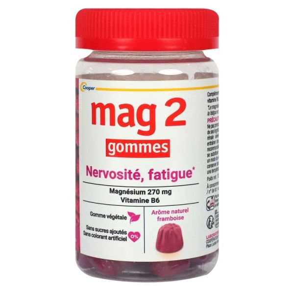 Mag 2 Gommes Nervosité Fatigue Framboise - 45 Gummies