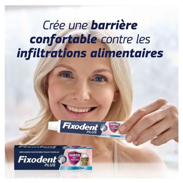 Crème Adhésive pour Prothèses Barrière Anti-Particules + Fixation Forte pour toute la journée - 40 g