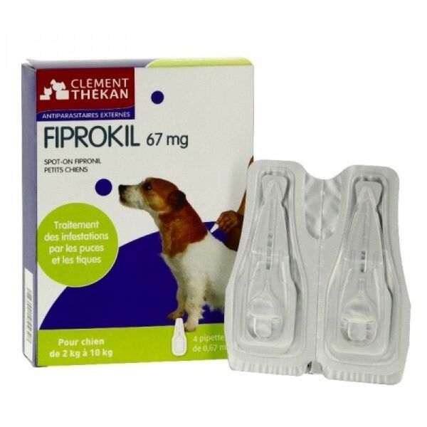 Fiprokil Chien 2 à 10kg - 4 pipettes