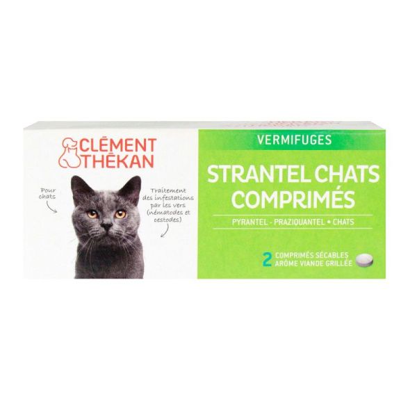 Clément Thékan Strantel Vermifuge Chat - 2 comprimés