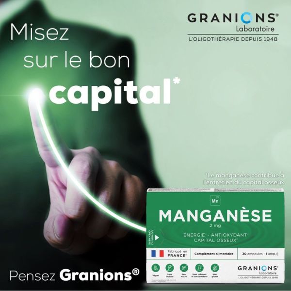 Manganèse 2 mg - 30 ampoules buvables