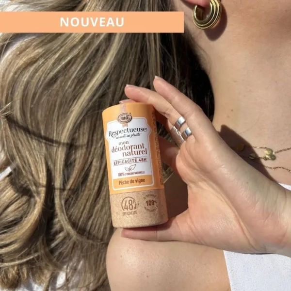 Respectueuse Mon Déodorant Naturel Pêche de Vigne Bio - 50 g