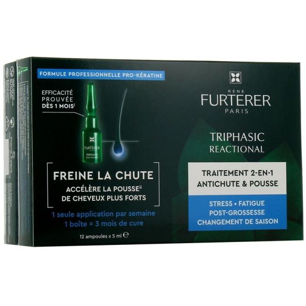 Triphasic Reactional Traitement antichute réactionnelle - 12 Ampoules - 12 ampoules de 5 ml