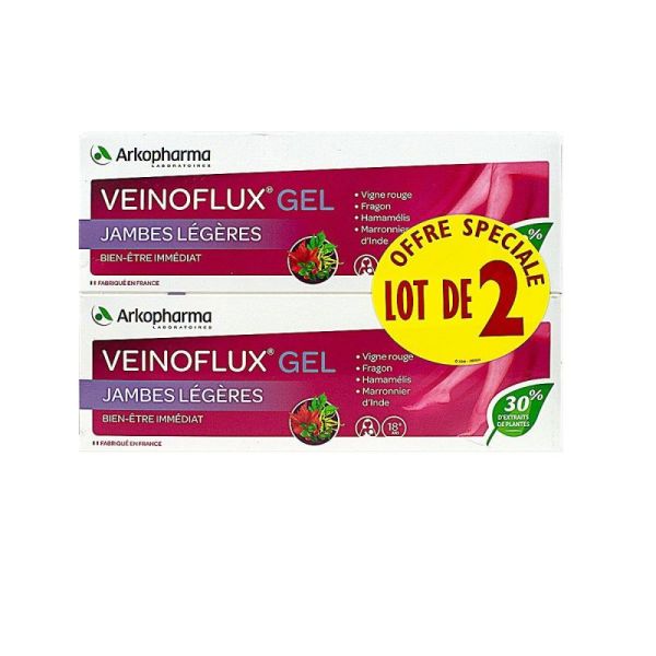 Arkopharma Veinoflux Gel Jambes Légères Bien-Être Immédiat - Lot de 2 x 150 ml