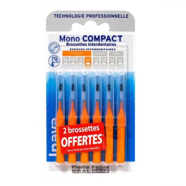 Mono Compact Brossettes Interdentaires Orange - 4 unités