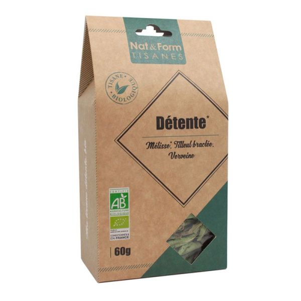 Nat & Form Tisane Détente Mélisse, Tilleul bractée et Verveine  - 60 g