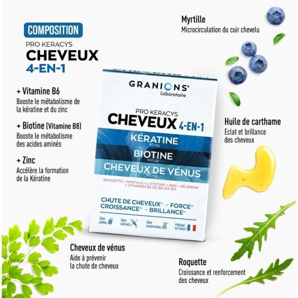 Pro Keracys Cheveux 4 en 1 - 90 comprimés