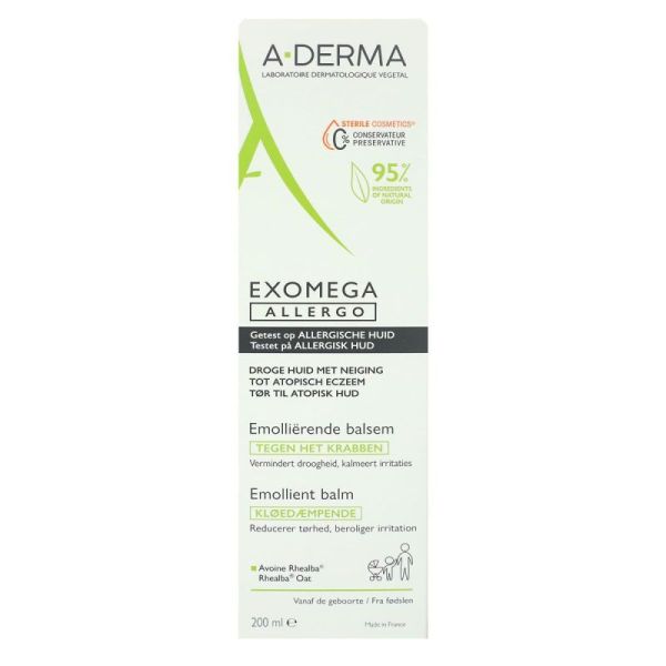 A-DERMA Exomega Allergo Baume Émollient Anti-Grattage - 200 ml