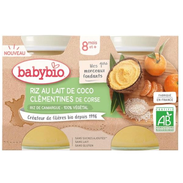 Desserts Lactés Riz au Lait de coco Clémentines de Corse - Pots 2x130g