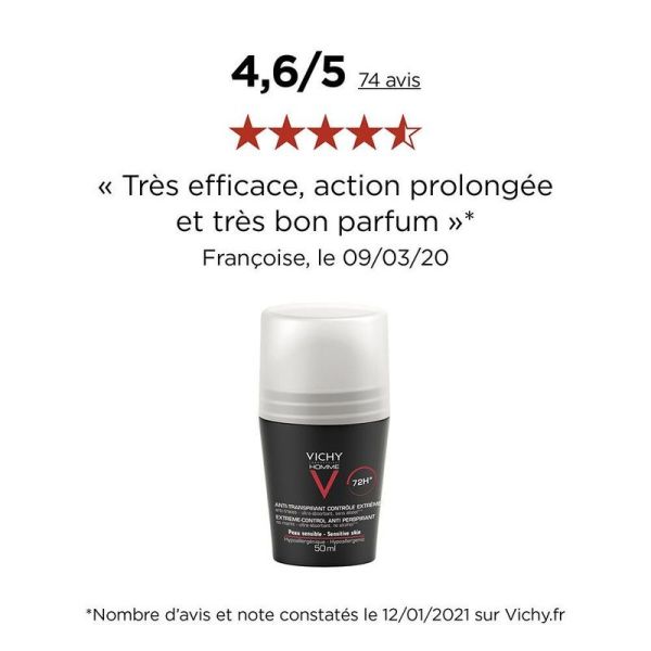 Anti-Transpirant Bille Contrôle Extrême 72H Homme - 2 x 50 ml