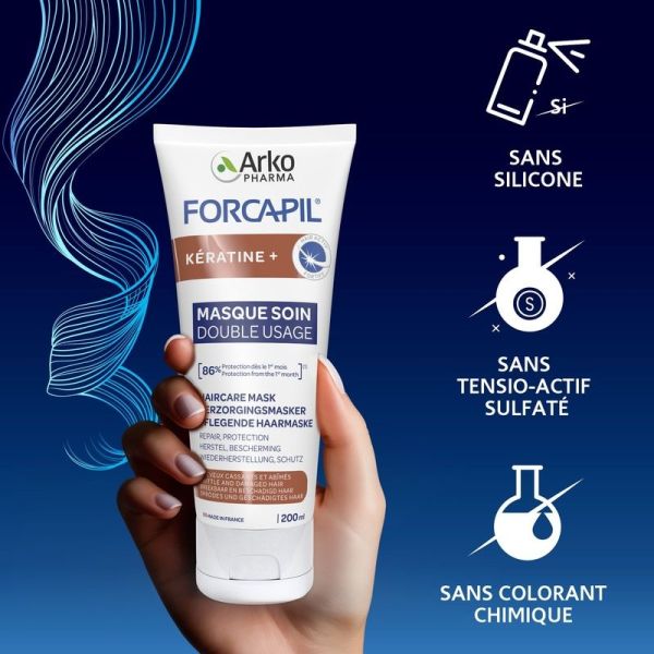 Anti-gaspillage Kératine Masque soin double usage - 200 ml