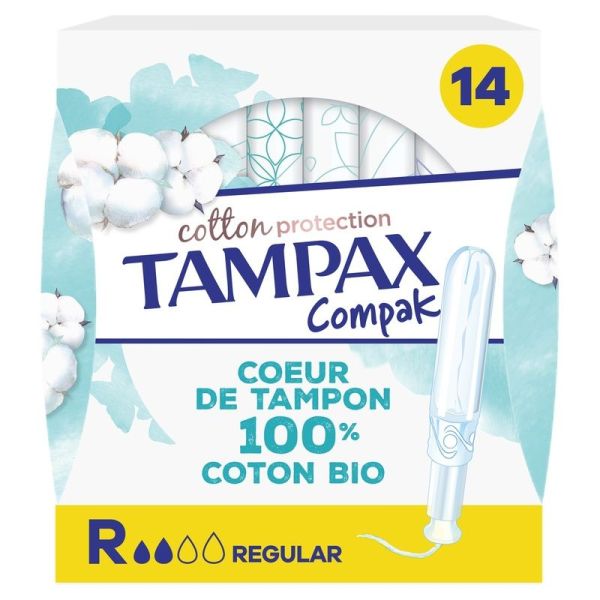 Tampons avec Applicateur Coton Bio Regular Compak