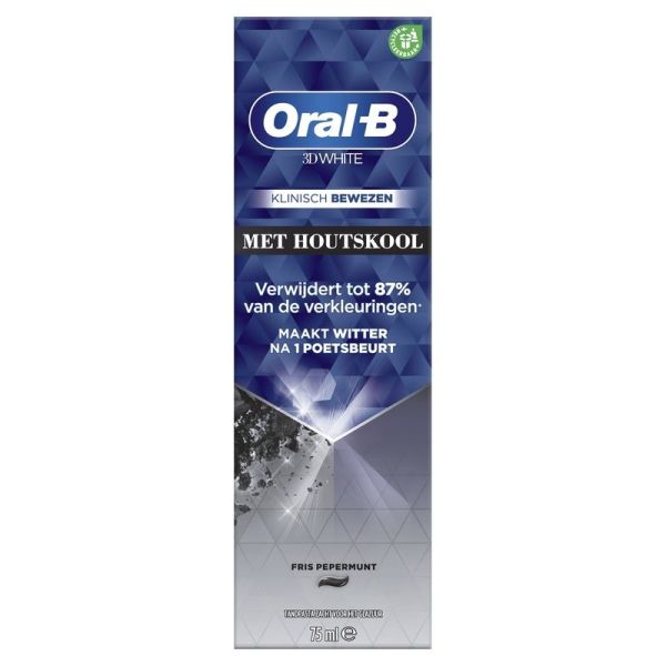 Dentifrice 3D White Fraîcheur Menthe Poivrée Charbon - 75 ml