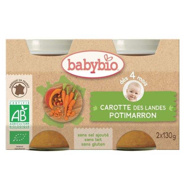 Légumes Carotte du Centre -Val de Loire Potimarron - Petits pots 2x130g