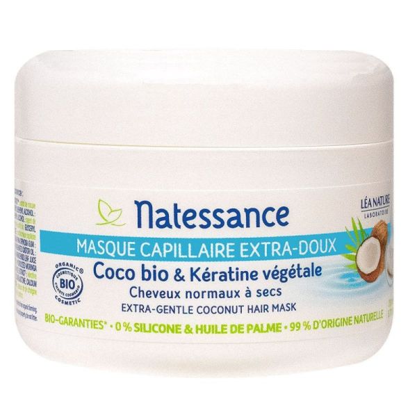 Natessance Masque Capillaire Extra-Doux Coco-Bio & Kératine Végétale - 200ml