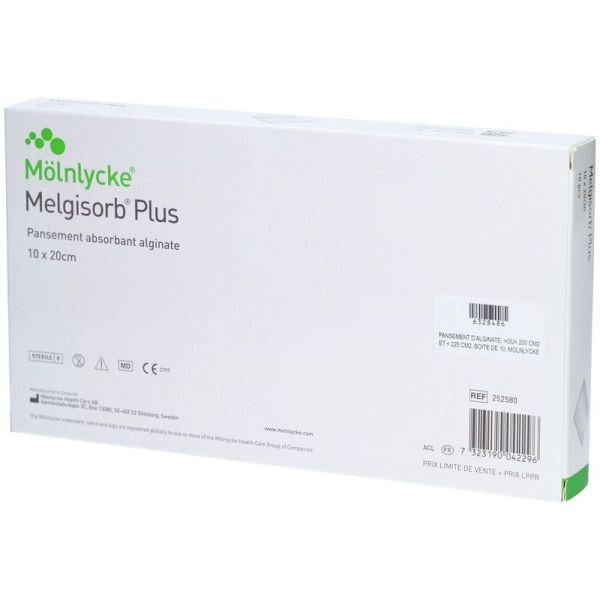 Melgisorb Plus Pansement Alginate Absorbant Stérile - 10x20cm