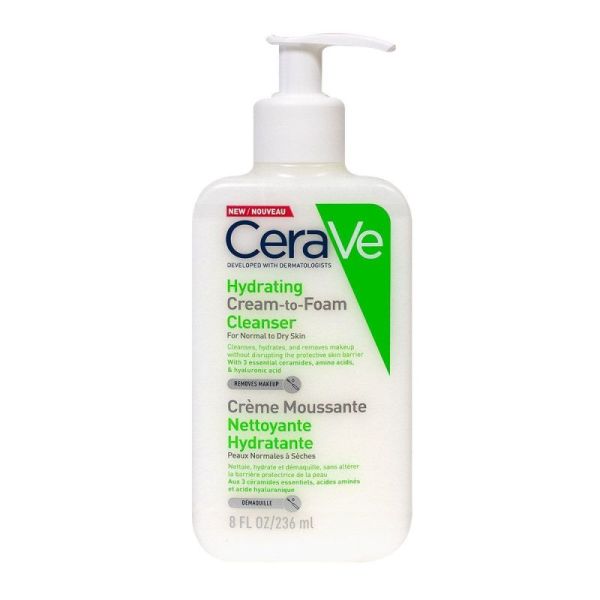 Crème moussante nettoyante hydratante visage - 236ml