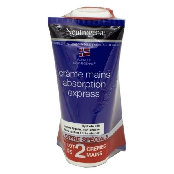 Crème Mains Absorption Express - Lot de 2 x 75ml