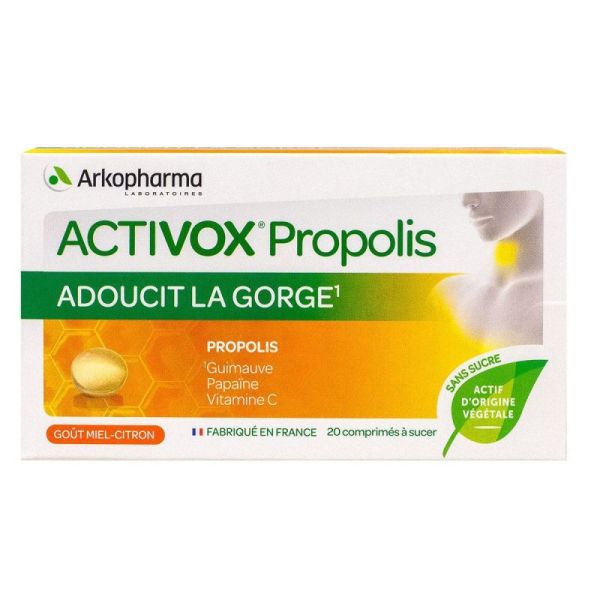 Arkopharma Activox Propolis miel citron - 20 comprimés