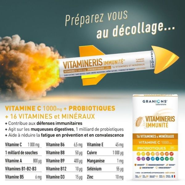 Construction musculaire Vitamineris Immunité 1000mg - 28 comprimés