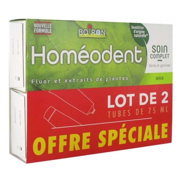 Boiron Homéodent Soin Complet Dents et Gencives Arôme : Anis - Lot de 2 x 75 ml