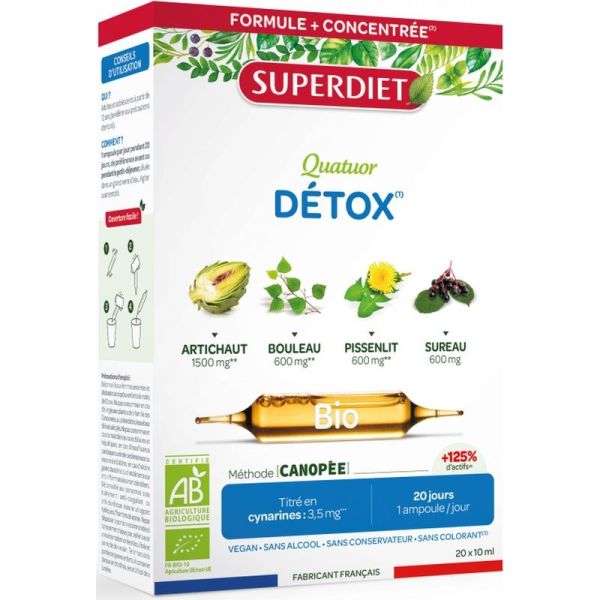 Quatuor Détox Bio - 20 ampoules