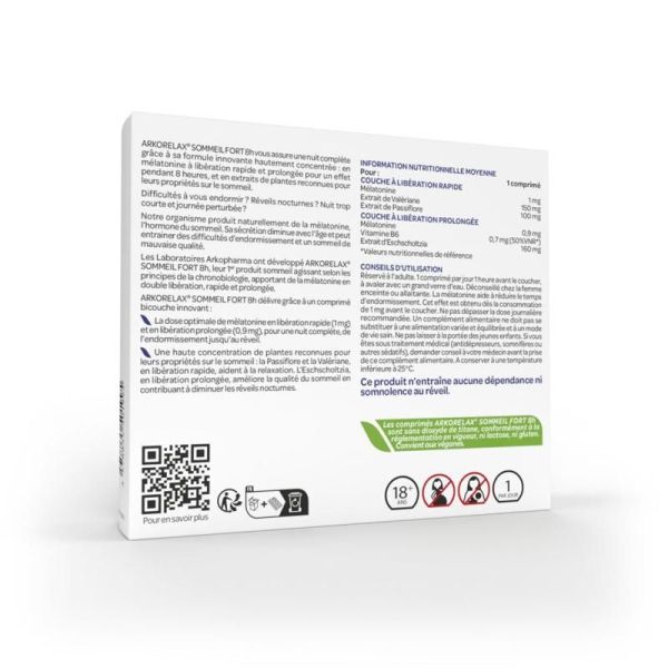 Arkorelax® Sommeil Fort 8H - 30 comprimés