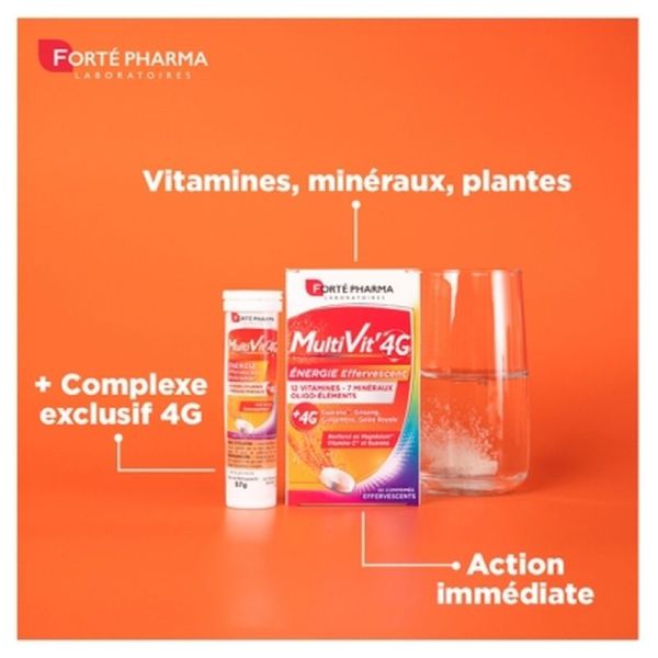 Multivit'4G Energie - 30 comprimés effervescents