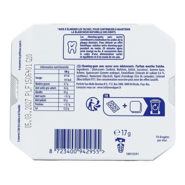 Chewing gum soin blancheur menthe fraîche - 10 chewing-gums