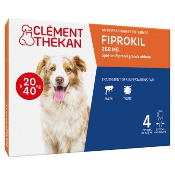 Fiprokil Spot On Chien 20-40kg - 2,68ml x4 pipettes
