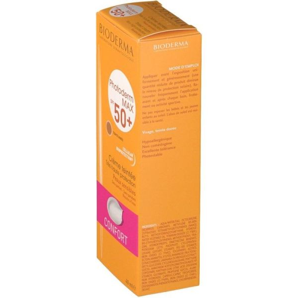 Crème solaire Teintée Dorée Peau Sensible Haute Protection SPF 50+ Photoderm MAX - 40 ml