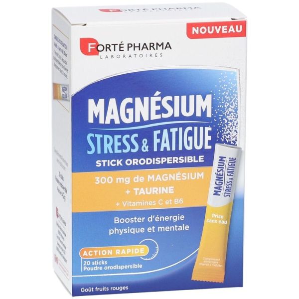 Magnésium Stress & Fatigue - 20 sticks orodispersibles