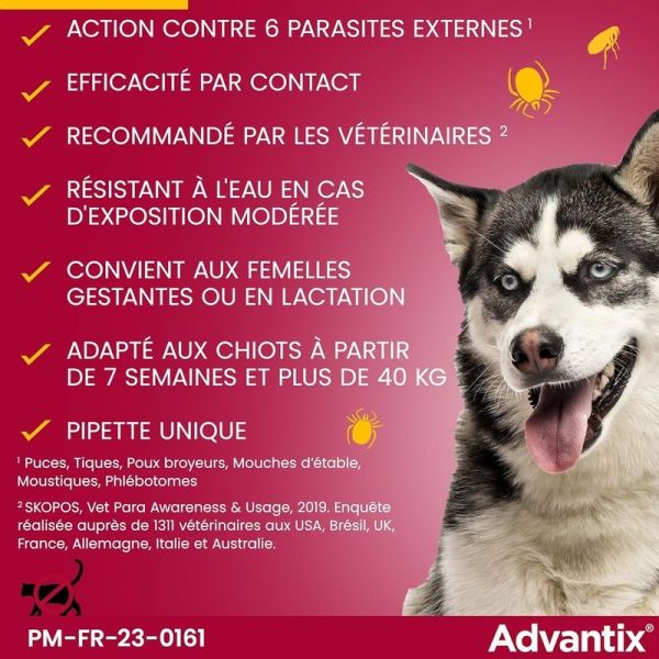Advantix Chien Moyen entre 10 et 25 kg – 4 x 2,5 ml